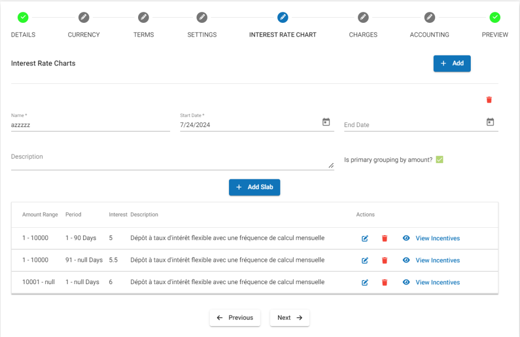 Rate Chart Examples Interest rate chart with amount range – Tech Hub