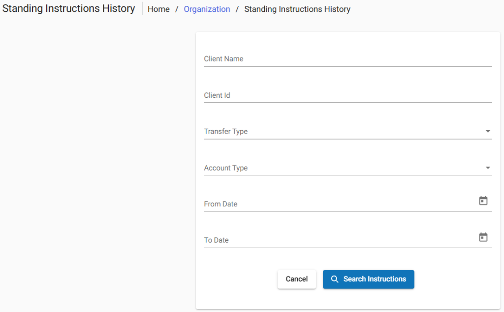 How to History Standing Instructions? – Tech Hub