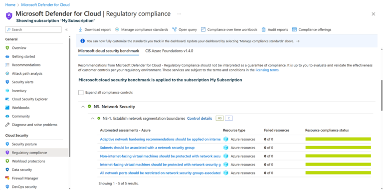 Regulatory compliance standards in Defender for Cloud – Tech Hub